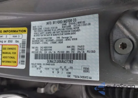 2016 Lincoln Mkz Hybrid z USA, uszkodzony, nr VIN 3LN6L2LU0GR627282